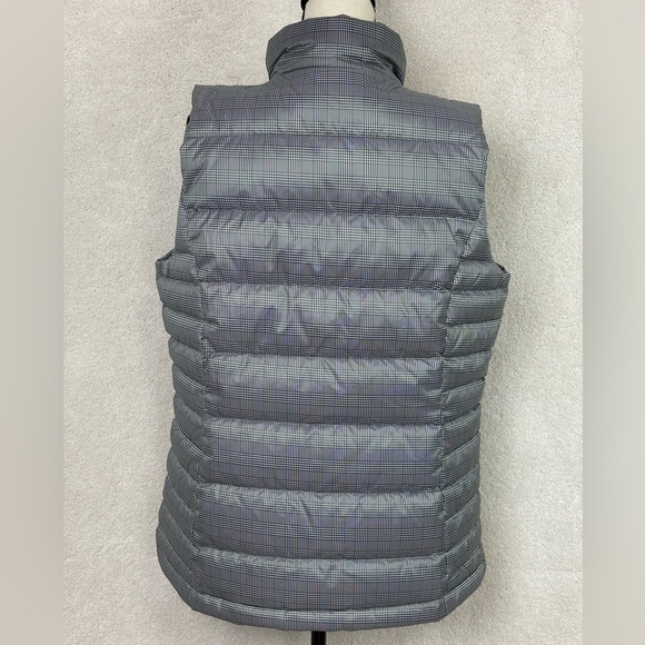 Lands' End White And Black Gingham Check Print Down Filled Puffer Vest Sz L Tall - Picture 3 of 15